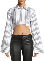 Thumbnail for your product : Off-White Button-Front Striped Cropped Shirt