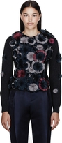 Thumbnail for your product : Christopher Kane Grey Pheasant Feather Flower Cashmere Sweater