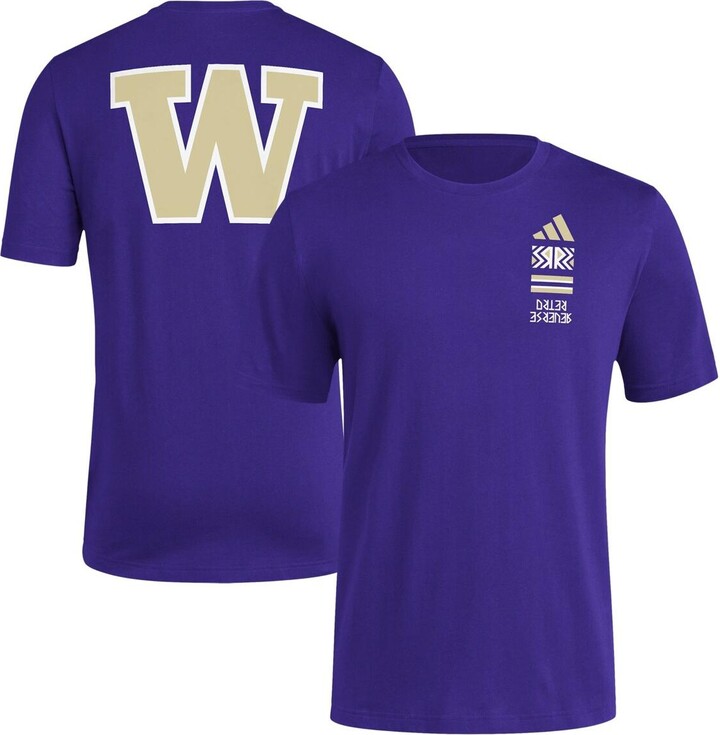 Adidas Men's Purple Washington Huskies Reverse Retro Baseball 2 Hit T-Shirt