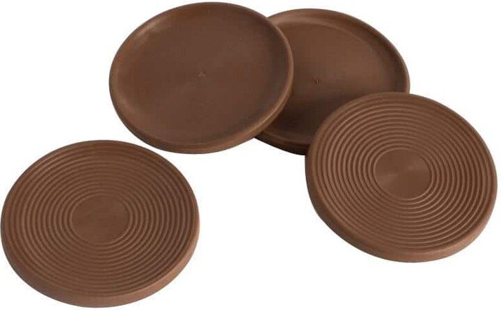 Slipstick 3 in. Chocolate Brown Non Slip Rubber Floor Surface Protector Pads Round (Set of 4 Grippers)