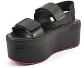 Thumbnail for your product : Vic Matié Black Leather Sandal With Eyelets And Velcro