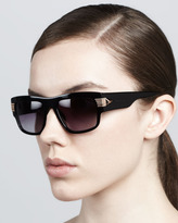 Thumbnail for your product : Givenchy Modified Rounded Rectangular Sunglasses, Black