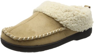 Dearfoams Womens Microsuede Clog with Whipstitch Tab and Memory Foam Low-Top Slippers