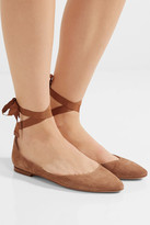 Thumbnail for your product : AERIN Embossed Suede Ballet Flats - Tan