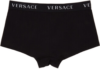 Versace Underwear Black Logo Band Boxer Briefs