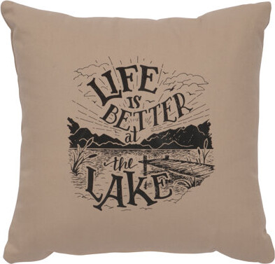 Wooded River Life Is Better Cotton Pillow