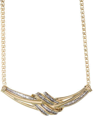 JCPenney FINE JEWELRY 1/2 CT. T.W. Diamond Swirl Baguette 10K Yellow Gold Necklace