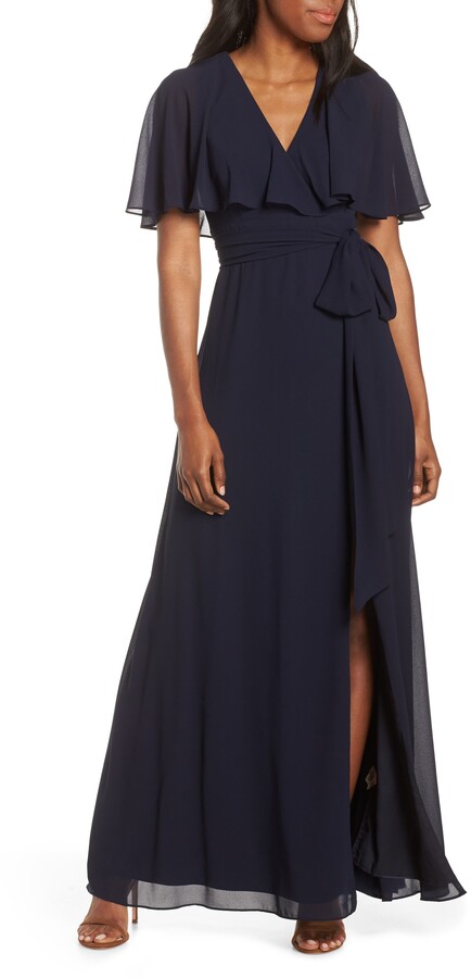 laguna faux wrap gown
