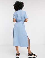 Thumbnail for your product : Selected denim shirt dress in blue