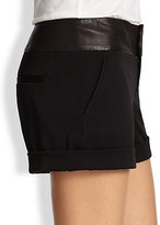 Thumbnail for your product : Alice + Olivia Leather-Waistband Cuff Shorts
