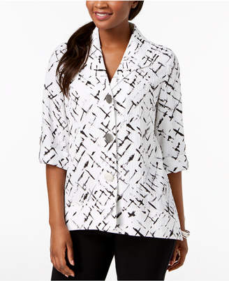 JM Collection Crinkled 3/4-Sleeve Jacket, Created for Macy's