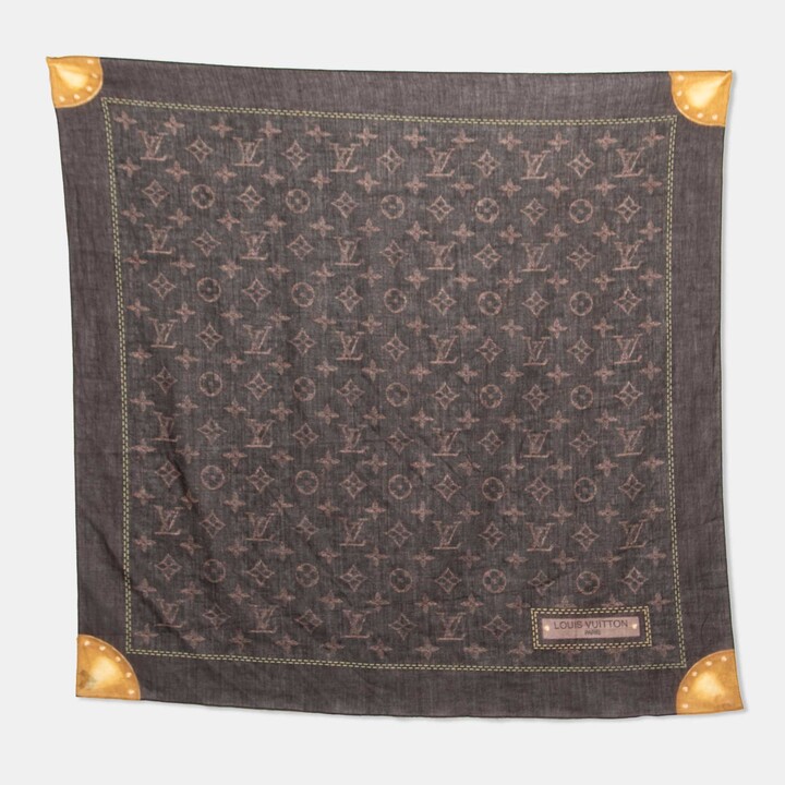 Louis Vuitton Classique Monogram Light Khaki Green Beige Scarf Blanket Shawl  - Lust4Labels