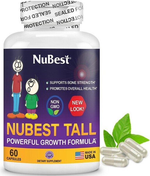 NuBestTall-HeightGrowth&BoneStrengthSupplementforKids&Teens,Ages5+,60Capsules