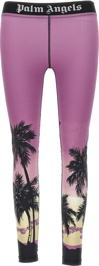 Palm Angels Leggings pink Sunset Logo - ShopStyle