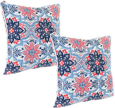 Net Health Shops Red Floral Throw 2-pc. Square Throw Pillow