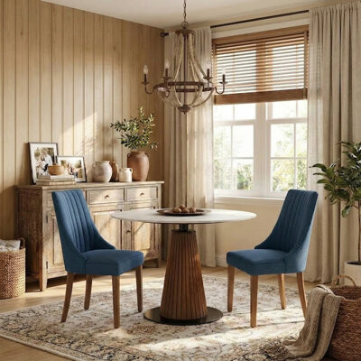 Red Barrel Studio Modern Upholstered Dining Chair With Solid Wood Legs