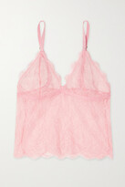 Thumbnail for your product : LOVE Stories Dawn Satin-trimmed Scalloped Lace Bralette - Pink - 32A