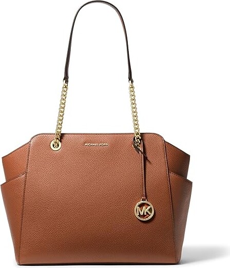 MICHAEL Michael Kors Jacquelyn Medium Top Zip Chain Tote (Luggage) Handbags  - ShopStyle