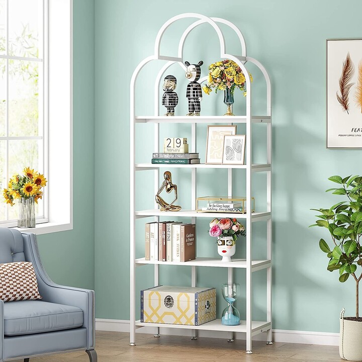 BLUEBELL Tall Narrow Bookshelf with 2 Drawers 5 Tier Bookcase Book Shelf  Organizer with Open Storage Shelves for Living Room Bedroom - ShopStyle