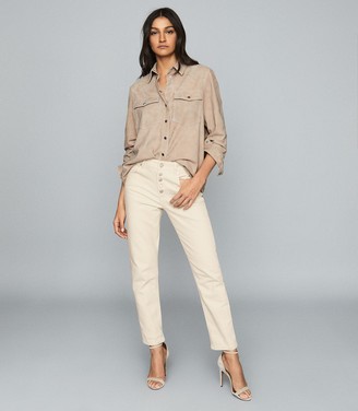 bdg flood ecru jeans