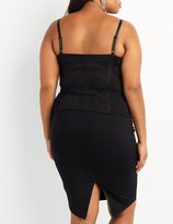 Thumbnail for your product : Charlotte Russe Plus Size Caged Lace Bustier Top