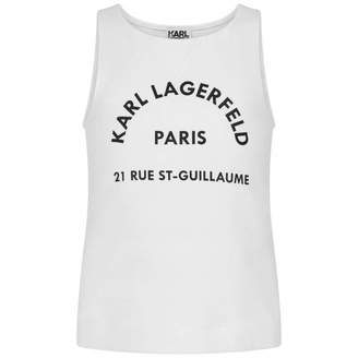 Karl Lagerfeld Paris LagerfeldGirls White Paris Vest Top