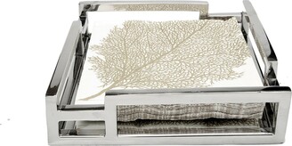 Classic Touch Square Mirror Napkin Holder with Layered Loop Design