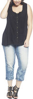 Thumbnail for your product : Wet Seal Crochet Front Buttoned Tank