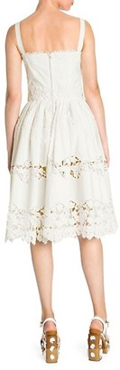 Dolce & Gabbana Poplin Lace Tiered A-Line Dress