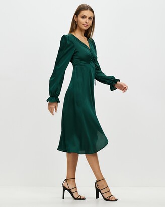 Atmos & Here Women's Green Midi Dresses - Becca Wrap Midi Dress