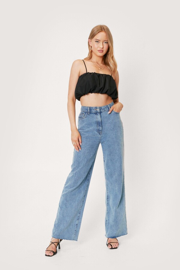 Nasty Gal Womens Bubble Hem Cropped Cami Top Black 4 ShopStyle