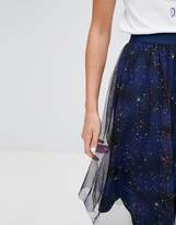 Thumbnail for your product : Monki Cosmic Space Mesh Midi Skirt