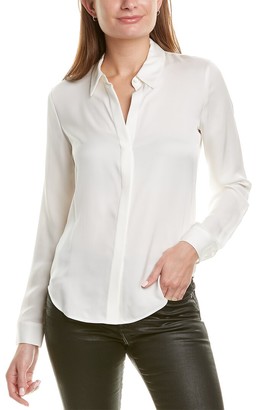 Theory Biddy Modern Silk Blouse - ShopStyle Button Down Shirts
