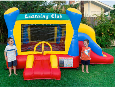 HullaBalloo Sales Hullaballoo Learning Club Commercial Inflatable Bounce House with Slide and Air Blower