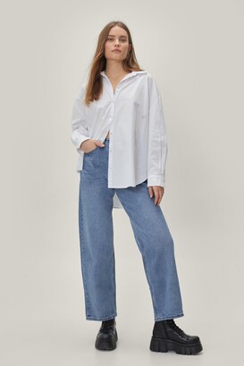 Nasty Gal Womens Faded Oversized Wide Leg Jeans