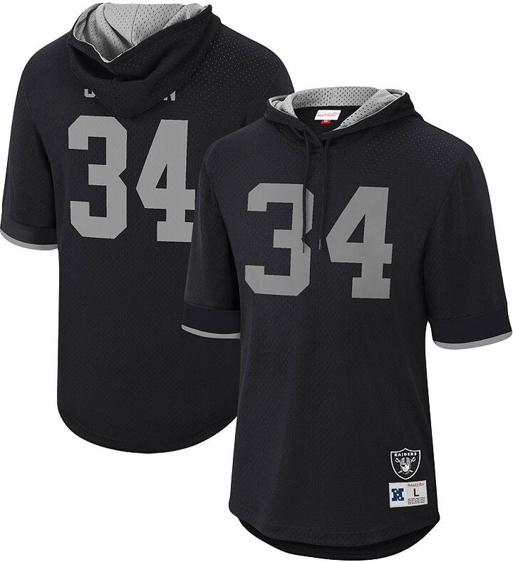 Men's Mitchell & Ness Bo Jackson Black Los Angeles Raiders Retired Player Mesh Name & Number Hoodie T-Shirt