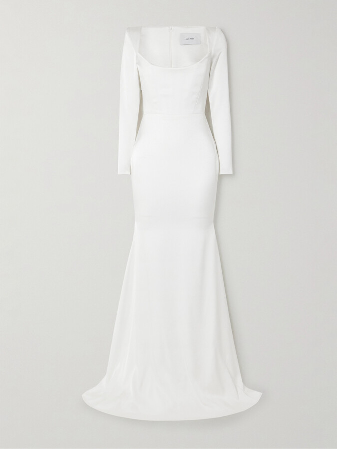 Alex Perry Satin-crepe Gown - White