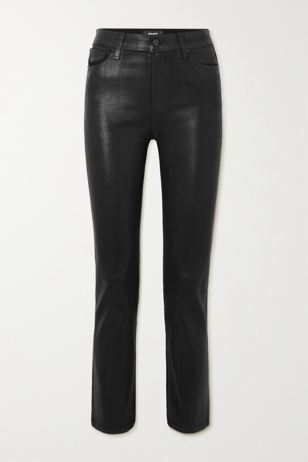 Womens Black Coated Jeans