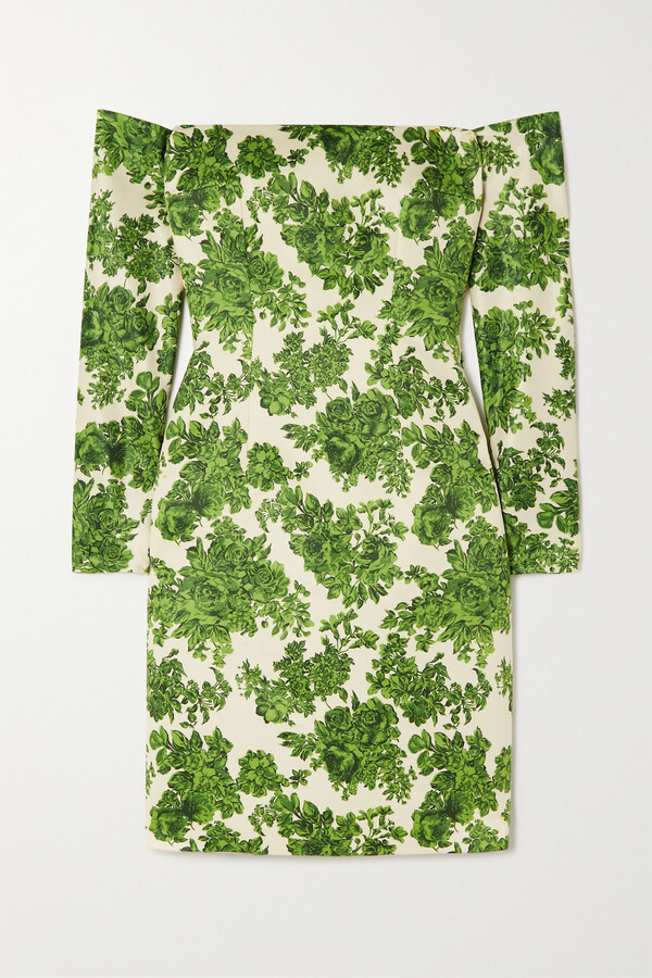 Emilia Wickstead Mirta Off-the-shoulder Floral-print Faille Mini