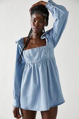 Free People About You Denim Babydoll Tunic by Free People, Blue