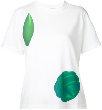 Julien David leaf print T-shirt - women - Cotton - S