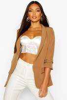 Thumbnail for your product : boohoo Ruched Sleeve Blazer