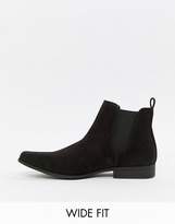 Thumbnail for your product : ASOS Design DESIGN Wide Fit chelsea boots in black faux suede
