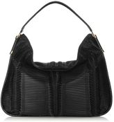 Thumbnail for your product : Jimmy Choo Zoe L Black Pleated Coated Fabric Large Shoulder Bag