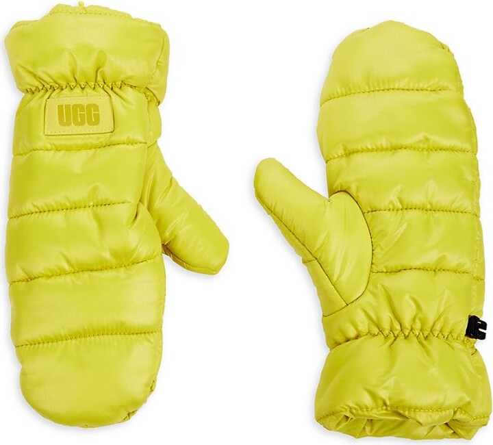 UGG Logo Faux Fur Lined Mittens - ShopStyle Gloves