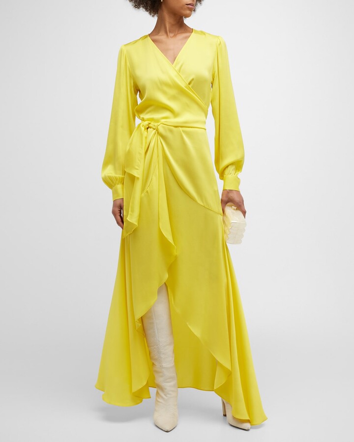 NOUVELLE SILK95FIVE Ananda Silk HighLow Wrap Dress ShopStyle