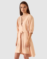 Thumbnail for your product : SABA Women's Pink Mini Dresses - SB Lila Linen Tie Mini Dress - Size One Size, S at The Iconic