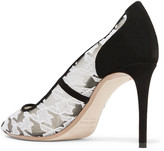Thumbnail for your product : Nicholas Kirkwood Angie houndstooth-embroidered mesh and suede pumps