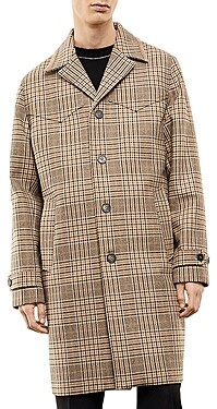 The Kooples Beige and Black Plaid Trench Coat - ShopStyle