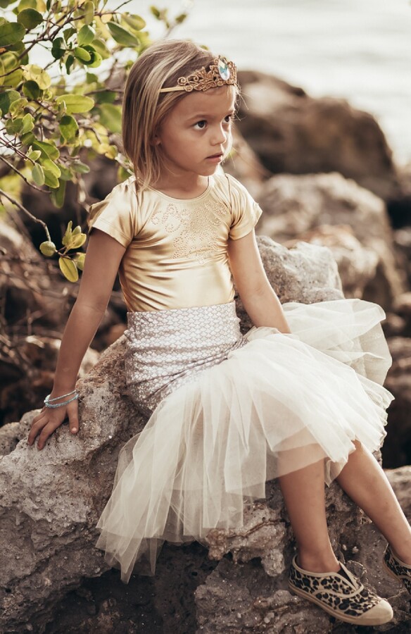 Girl's Mermaid Costume, Leotard Skirt Kids Halloween